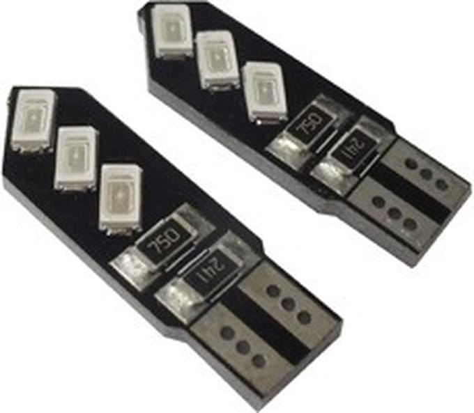 2x T10 LED - 6SMD - 12V - Wit