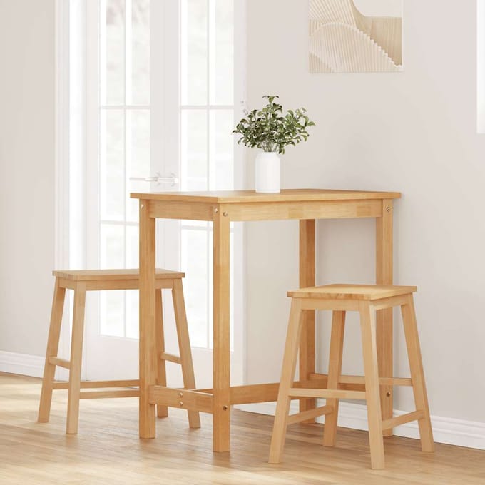 vidaXL - Barstoelen - 2 - st - massief - hout - rubber
