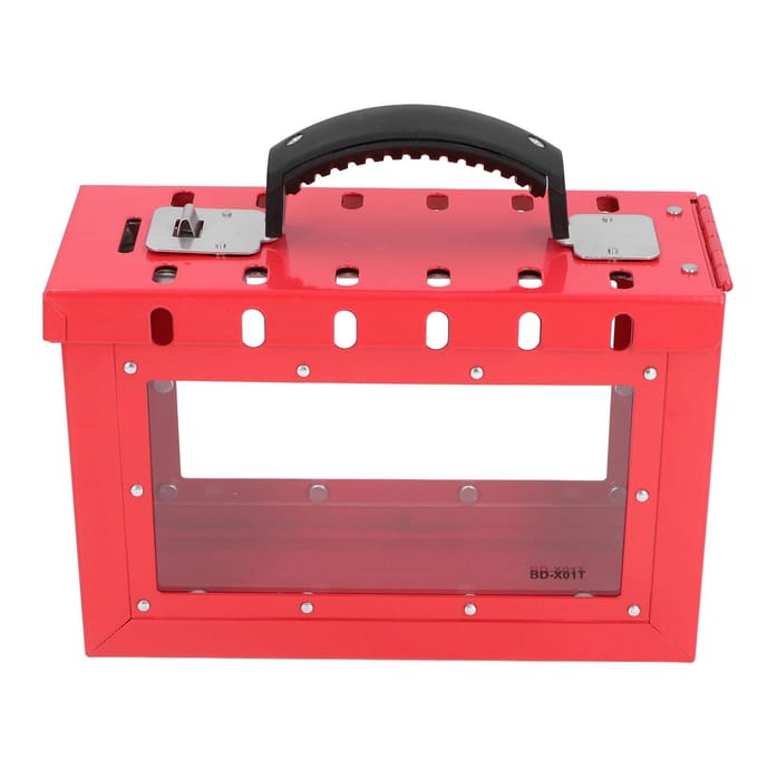 Lockout Tagout Groepsvergrendelbox Draagbaar 12 Sleutels Veiligheidshangslot Helder Acryl Stalen Plaat white