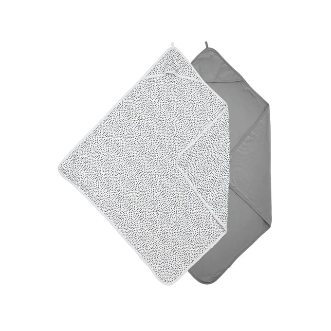 Meyco Baby Cheetah/Uni badcape - 2-pack - grey - 80x80cm