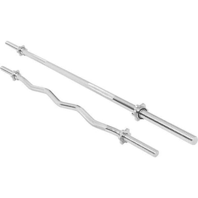Set van 170 cm rechte en 120 cm gebogen stangen met sterklemmen.