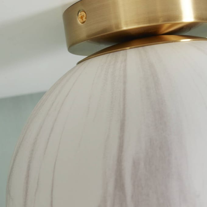 it's about RoMi Plafonniere Carrara - Goud/Wit - Ø22cm - Modern,Luxe