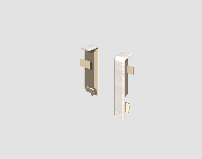 EGGER-verbindingselement voor 6 cm plint KUBUS Eiken wit