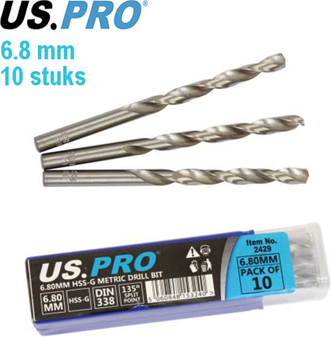 Metaal boren HSS-G 6.8 mm (10 stuks)