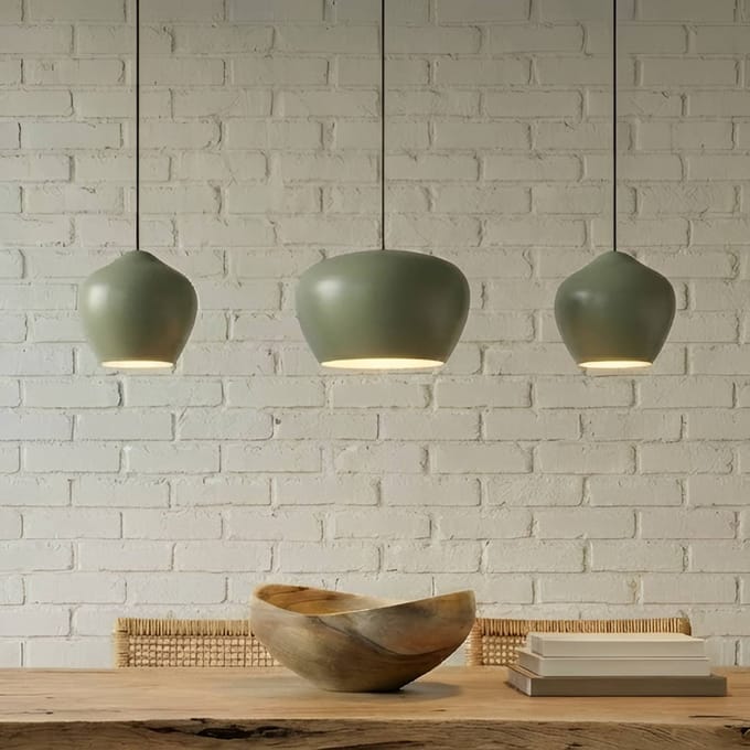 Lucande - hanglamp - 3lichts - IJzer - H: 20 cm - E27 - lichtgroen, wit