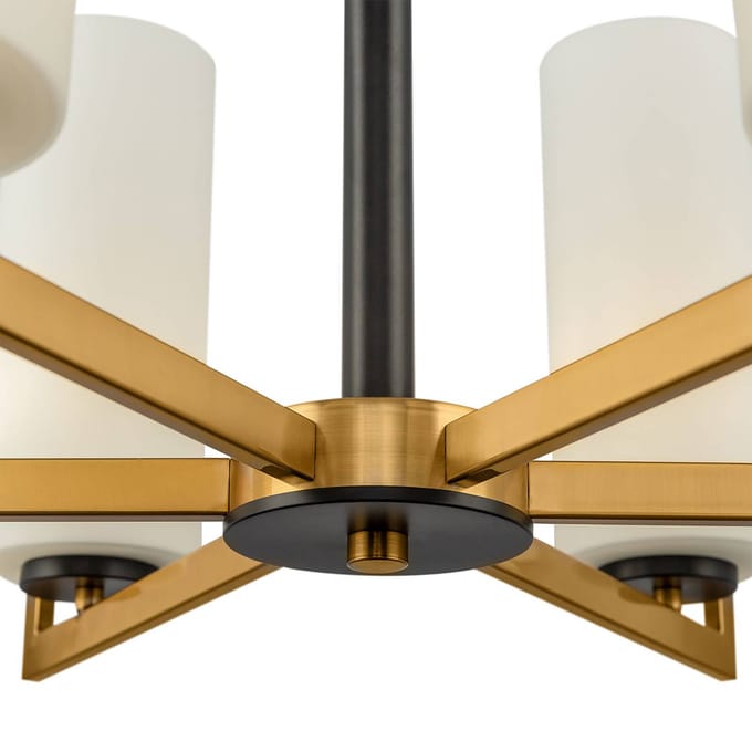 Maytoni Fortano kroonluchter 6-lamps glazen kap