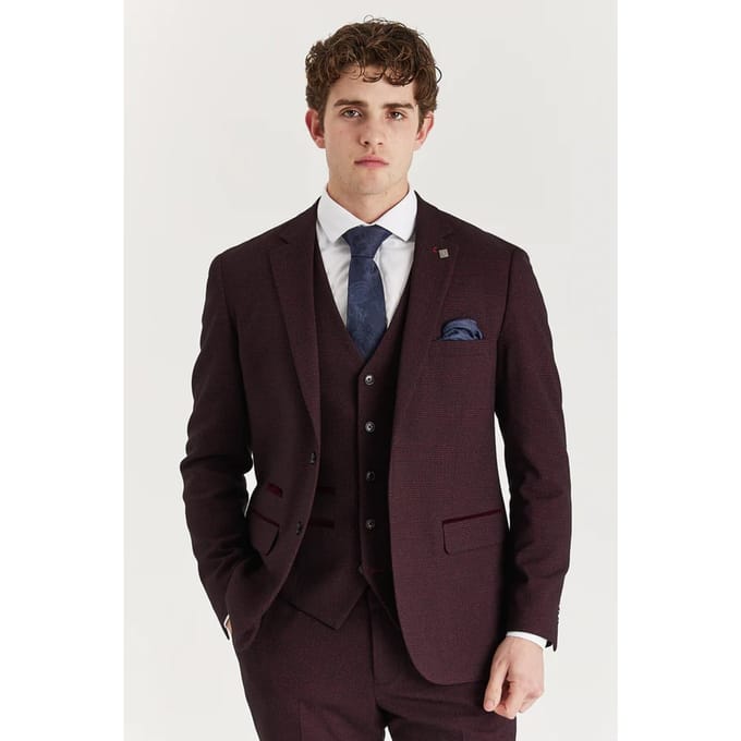 Heren wijnpakblazer Prince of Wales formeel blazer