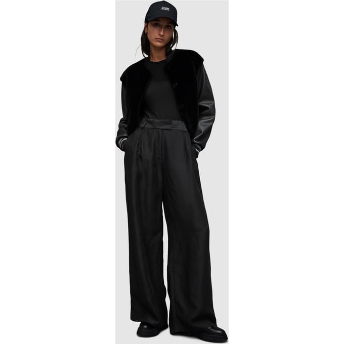 AllSaints Margot Baseball Jkt Black Größe: L | Bomberjacken Outlet | Damen | Schwarz