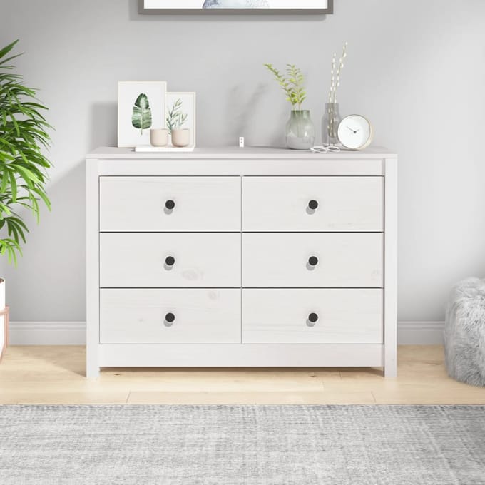 vidaXL - Dressoir - 100x40x72 - cm - massief - grenenhout - wit