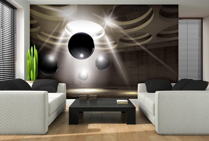 Black Spheres Photo Wallcovering