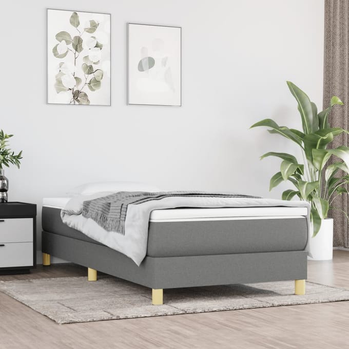 vidaXL - Boxspring - bed - 80x200 - cm - stof - donkergrijs