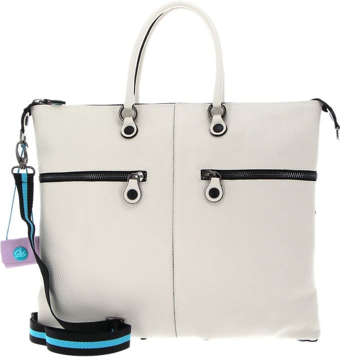 Gabs Leren Schoudertas G3 Plus TG Ruga Tasca Laterale Shoulder Bag Panna Wit