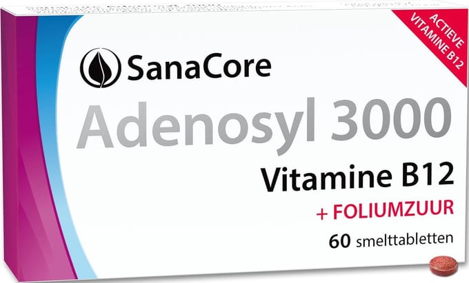 SanaCore Adenosyl 3000 - Actieve Vitamine B12 - 60 zuigtabletten - Adenosylcobalamine