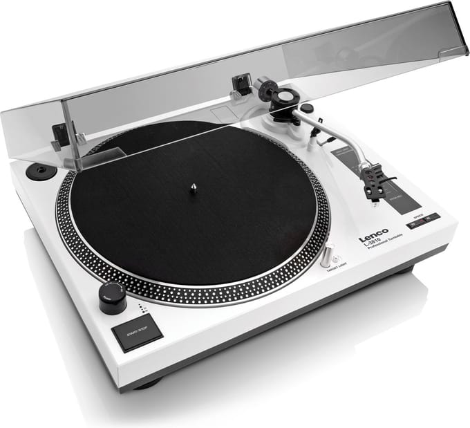 Lenco L-3810WH - Direct-drive Record Player with USB/PC encoding - White - Platenspeler Wit