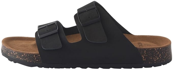 Next - Heren - Leren sandalen met twee gespen - Zwart