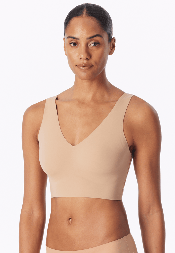 Schiesser Invisible Soft Bustier - uitneembare pads naadloos - Dames - Beha maple