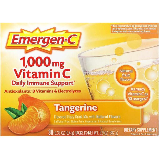 Emergen-C, Vitamine C, Mandarijn, 1.000 mg, 30 zakjes, 9,4 g(0,33 oz) Elk