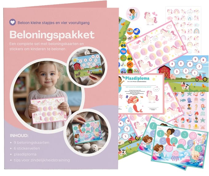 Beloningssysteem Zindelijkheidstraining - Pakket met 9 Beloningskaarten, 210 Stickers en Plasdiploma