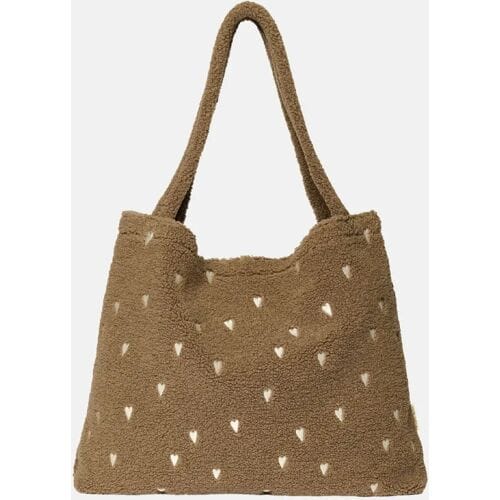 Studio Noos mom bag teddy hearts shopper brown