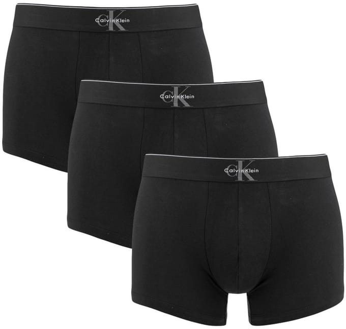 Calvin Klein heren 3P boxer trunks graphic monogram zwart