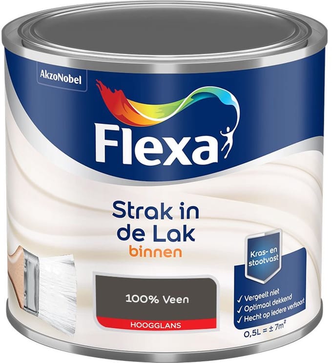 Flexa - Strak In De Lak Binnenlak Hoogglans - 100% Veen - Mengverf - 500 Ml