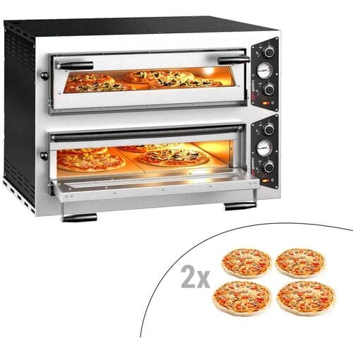 GGM Gastro Elektro Pizzaofen - 4+4x 30cm - Manuell Zilver