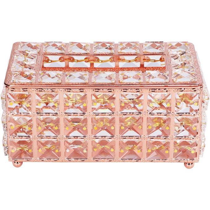 Tissueboxhouder Multifunctioneel Modieus Design Exquise Stevig Duurzaam TissuehouderRoos rosé gouden kleur