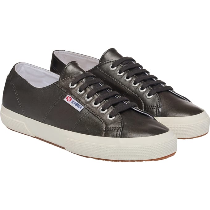 Superga Dames/Dames 2750 Metallic Leren Trainers (Metallic Zilver/Off Wit)