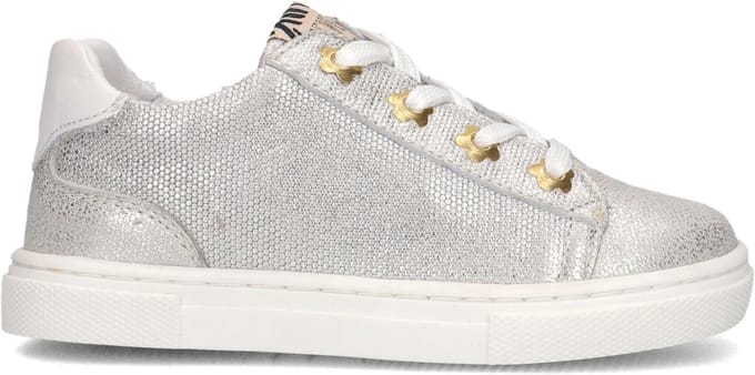 Develab 44708 Sneakers Meisjes - Leren Sneaker - Zilver - Maat 24