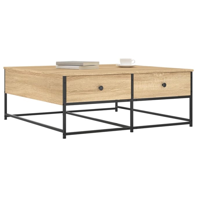 vidaXL - Salontafel - 100x99x40 - cm - bewerkt - hout - sonoma - eikenkleurig
