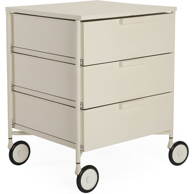 Kartell Mobil 3 Mat - met wielen - wit