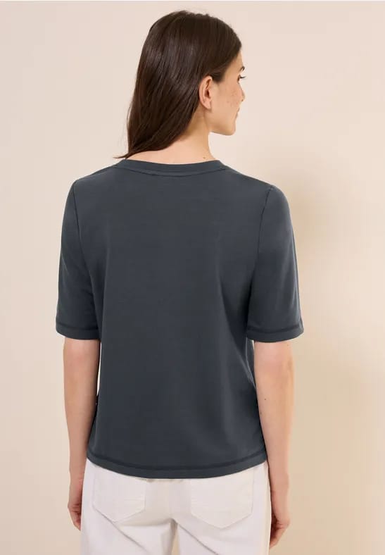Zacht shirt met folieprint
