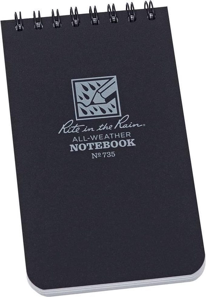 Rite in the Rain - Top Spiral Notebook No.735 - Black / Zwart