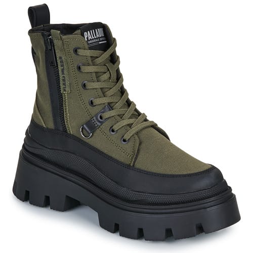 Palladium dames veterlaars Pallasquad Zip Tx olijfgroen
