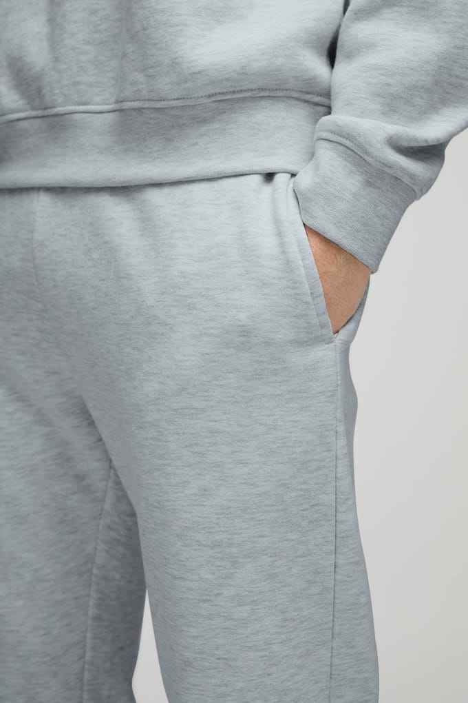 330GSM Skinny Fit Basic Jogger | Grey Marl | Size 5XL