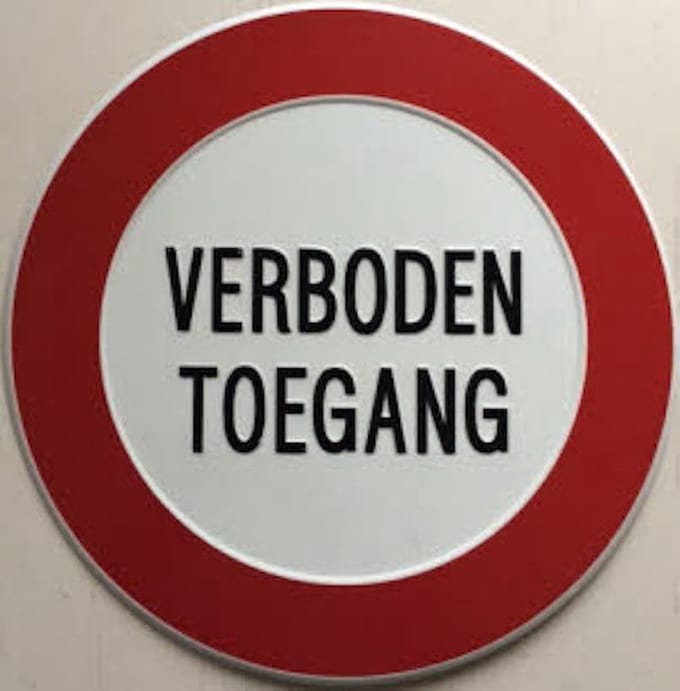 Verboden Toegang Bord / 24 cm / Aluminium