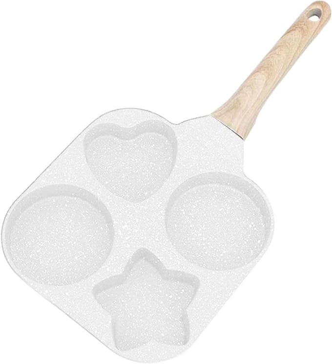 Omelet Maker - Pannenkoekvorm - Ontbijt Bakken - Vier Vormen Tegelijk - 24 cm - Wit