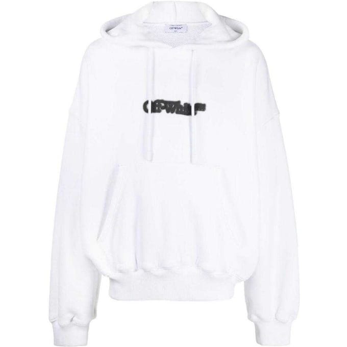 Off-White Unisex Adult Blurr Book Oversized Hoodie (Wit)