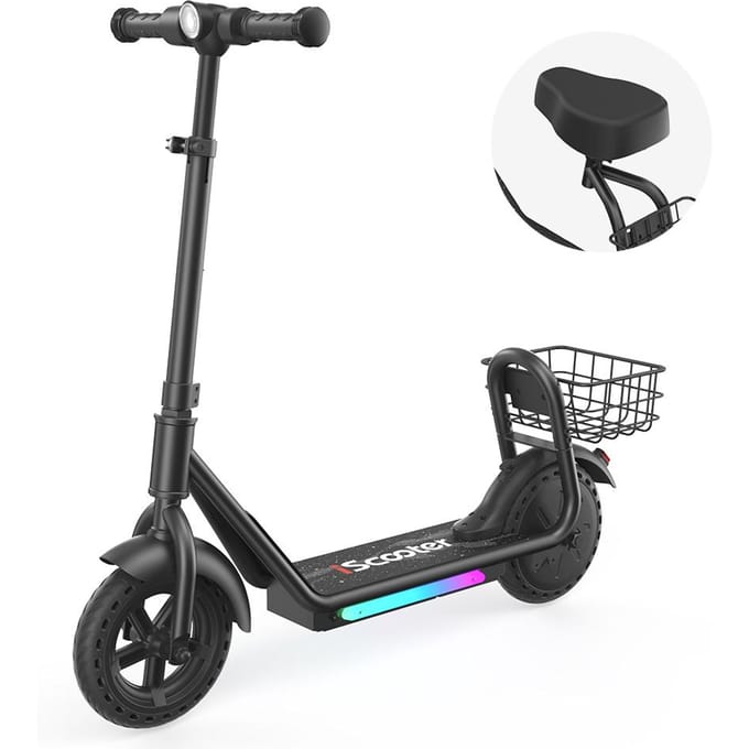 iScooter iK7 2-in-1 Kinder E-Step met Afneembaar Zadel & Mandje zwart