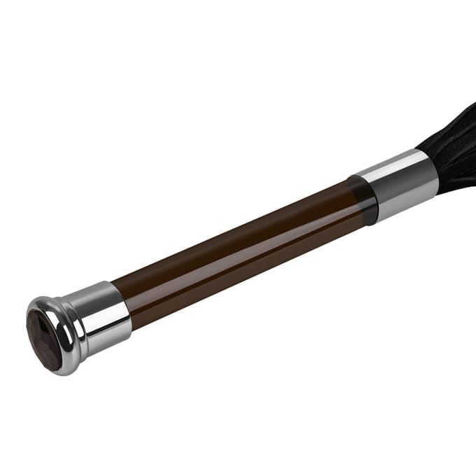 Rimba - Suede Flogger Met Glazen Handvat En Kristal - Zwart