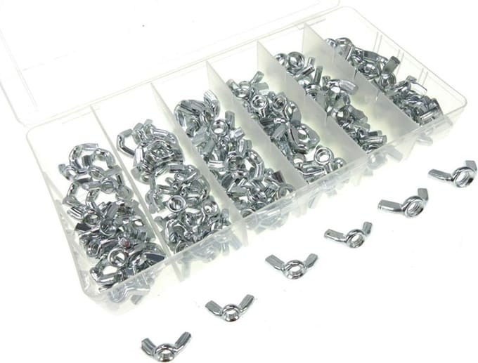 DW4Trading Assortimentsdoos Vleugelmoeren M5 t/m M8 - Metrisch - 150 Delig