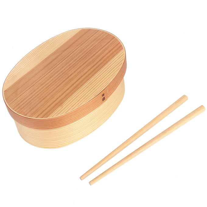 1 Laags Bento Box Hout Lunchbox Houten Sushi Servies Kom Voedselcontainer beige