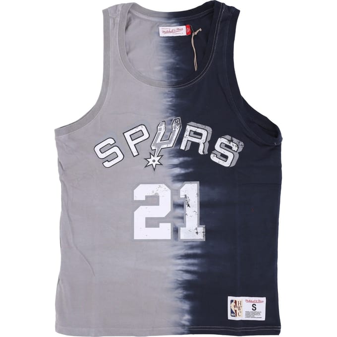 NBA Verticale Tie Dye-tanktop Hardwood Classics nr. 21 voor heren Tim Duncan Saaspu