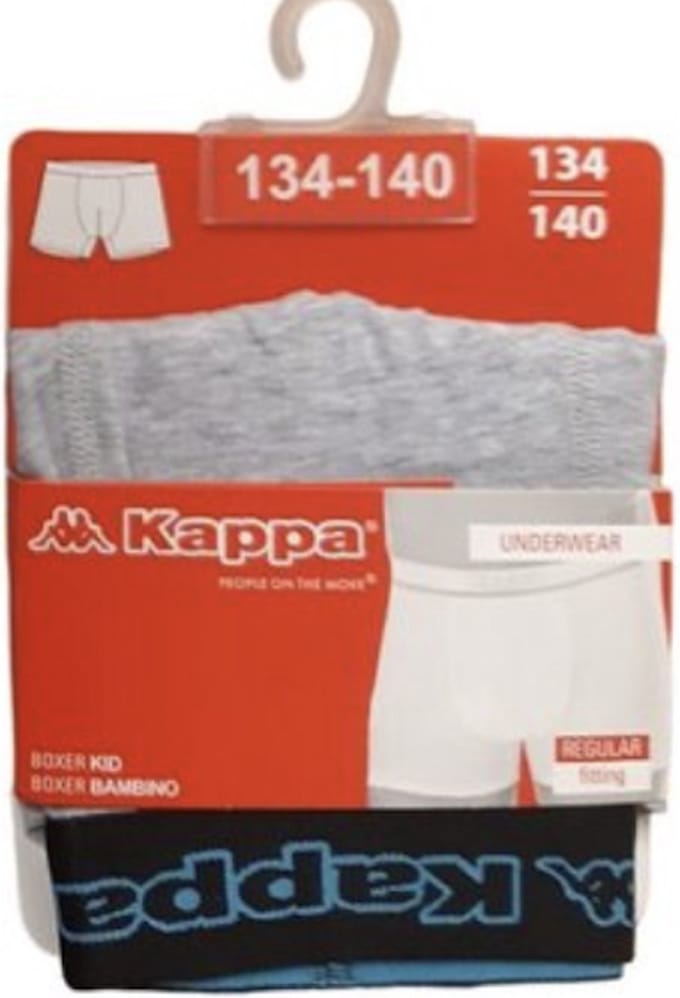 Kappa 2 pack boxershorts maat 134/140 grijs melee
