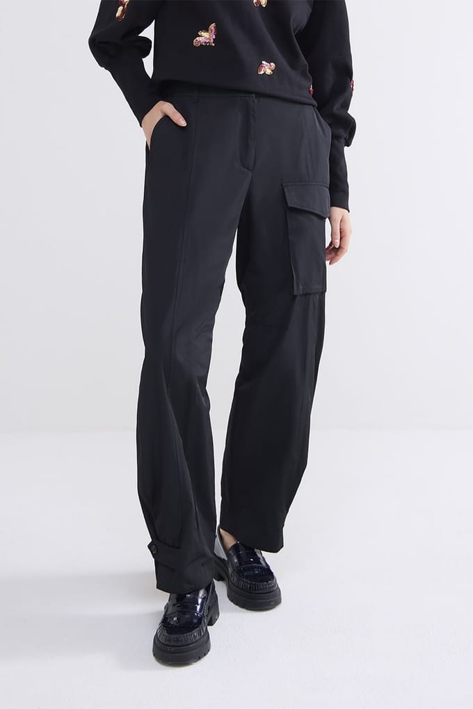 Summum Woman Trousers Taft Black Größe: 38 | Cargohosen Outlet | Damen | Schwarz