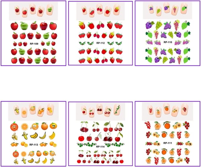 Nagel Sticker Set Fruit 02 (150 stickers)