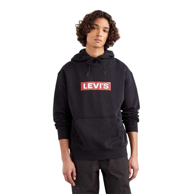 Levis Heren Grafische Relaxed Fit Hoodie (Zwart)