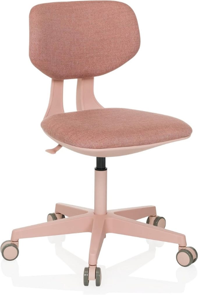 Kinder Bureaustoel Stoffen Draaistoel Verstelbare Ergonomische Kinderstoel Roze Voor Studie En Computergebruik