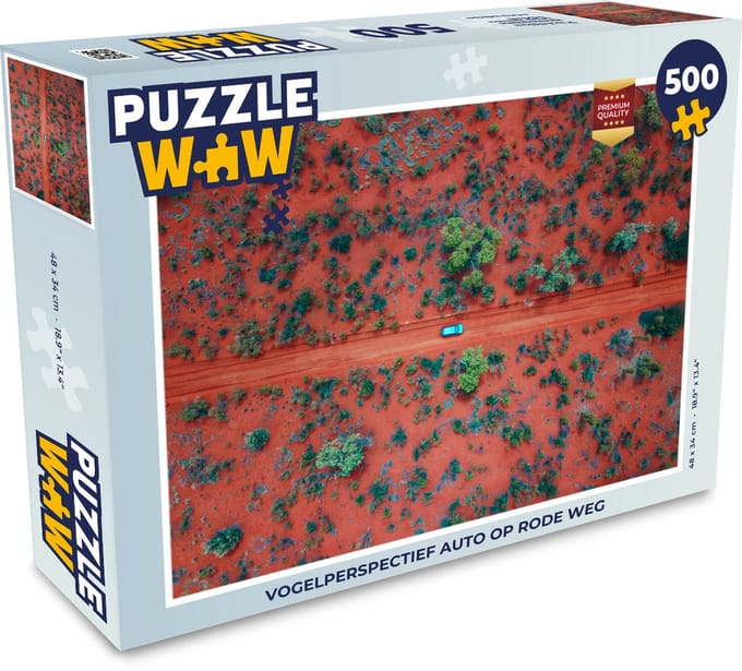 Puzzel auto op rode weg in Australië - Legpuzzel - Puzzel 500 stukjes