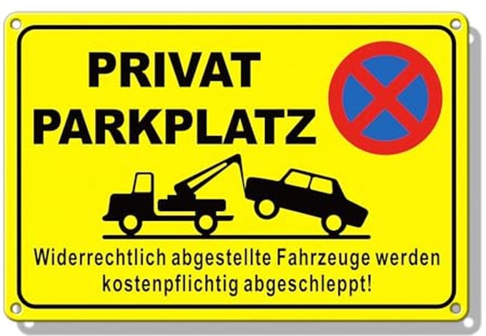 Privacy Parkeerplaats Verboden Bord - Reflecterend Aluminium 30 x 20 cm